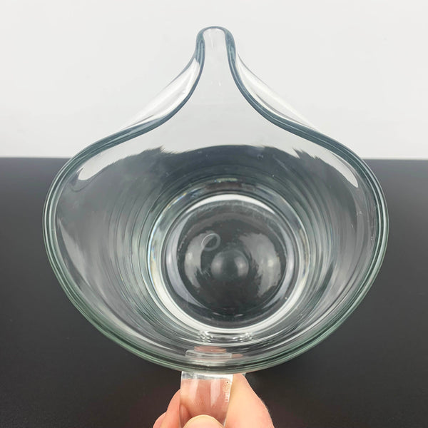 Hand blown pinched spout glass jug