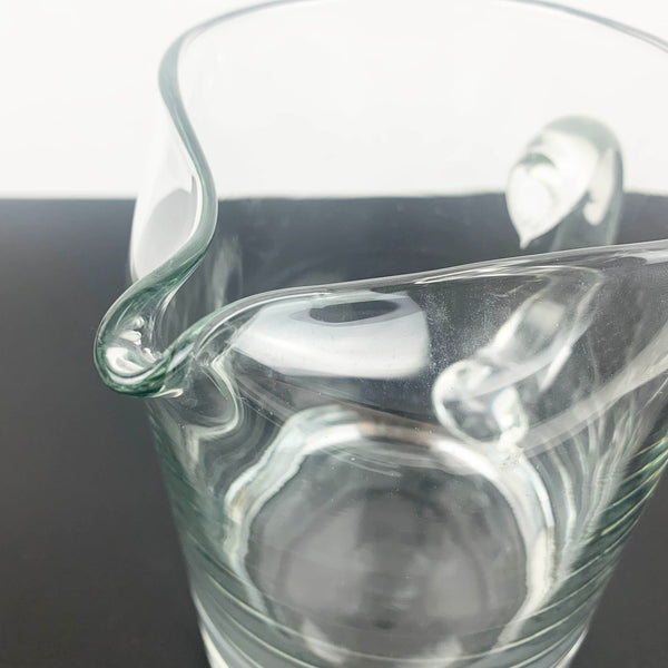 Hand blown pinched spout glass jug