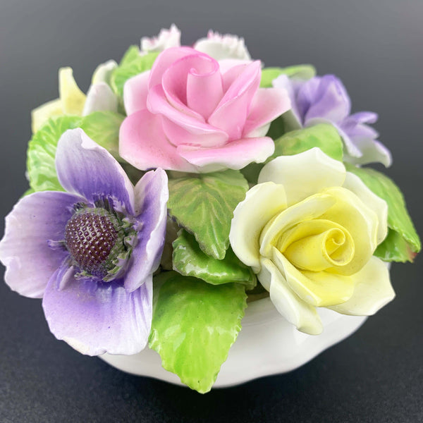 Coalport potted flowers decorative ornament