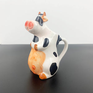 Figural tall cow milk and sauce jug