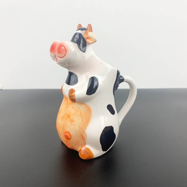 Figural tall cow milk and sauce jug