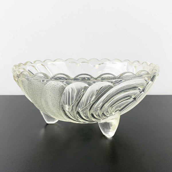 Crown Glass 'Harlequin' master bowl in clear and frosted glass