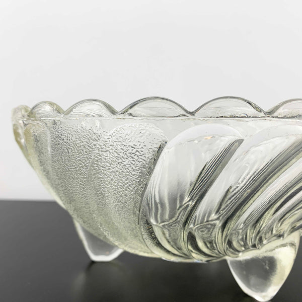 Crown Glass 'Harlequin' master bowl in clear and frosted glass