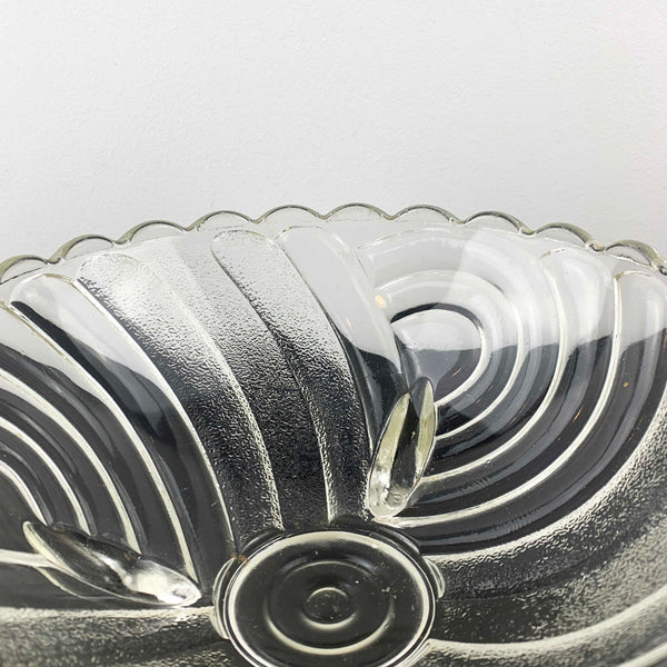 Crown Glass 'Harlequin' master bowl in clear and frosted glass