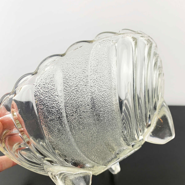 Crown Glass 'Harlequin' master bowl in clear and frosted glass