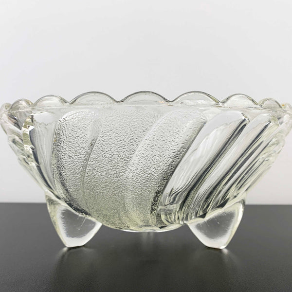 Crown Glass 'Harlequin' master bowl in clear and frosted glass