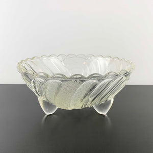 Crown Glass 'Harlequin' master bowl in clear and frosted glass
