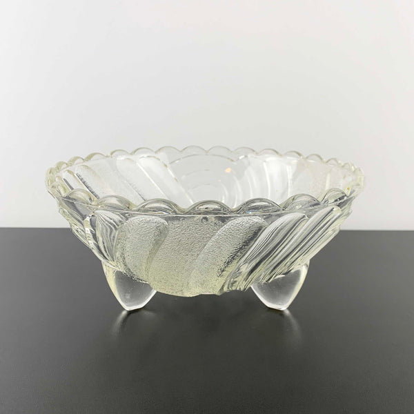 Crown Glass 'Harlequin' master bowl in clear and frosted glass