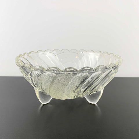 Crown Glass 'Harlequin' master bowl in clear and frosted glass