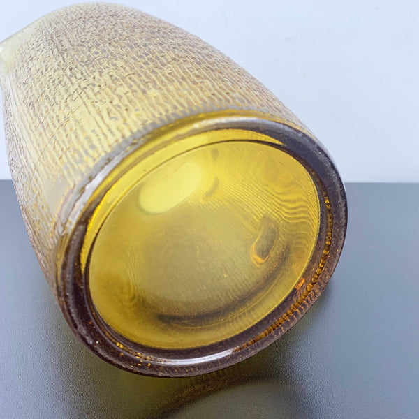 Crown Crystal NZ (Kaaru Glass) 'Furrow' large pitcher in Honeygold