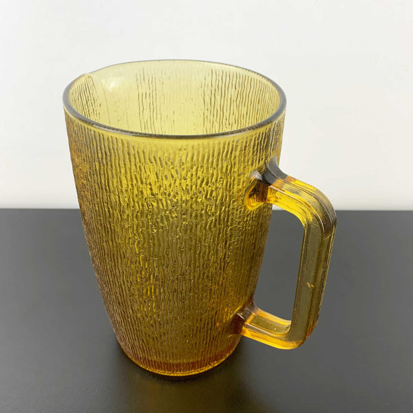 Crown Crystal NZ (Kaaru Glass) 'Furrow' large pitcher in Honeygold