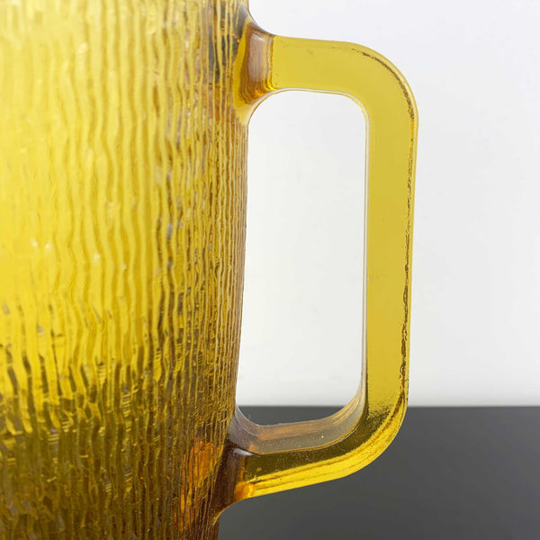 Crown Crystal NZ (Kaaru Glass) 'Furrow' large pitcher in Honeygold