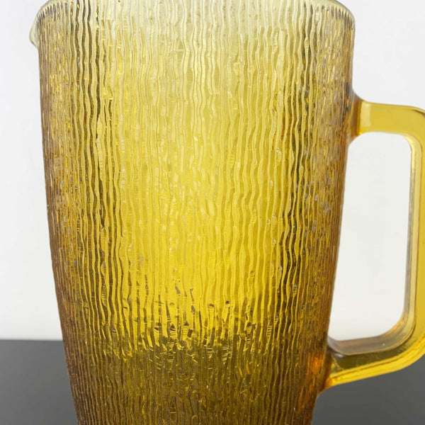 Crown Crystal NZ (Kaaru Glass) 'Furrow' large pitcher in Honeygold
