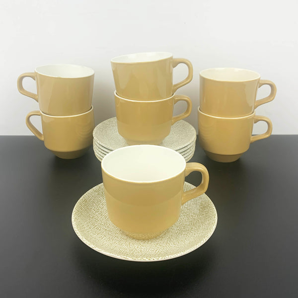 Crown Lynn Roydon Aztec cups and saucers