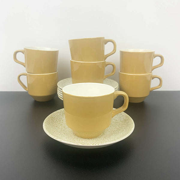 Crown Lynn Roydon Aztec cups and saucers