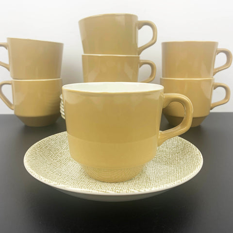 Crown Lynn Roydon Aztec cups and saucers