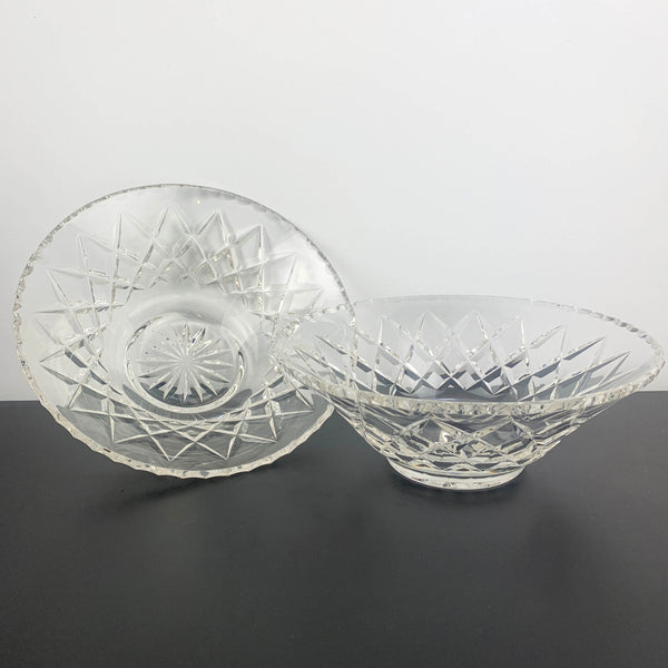 Grimwade Diamond Cut Bowls by Crown Crystal - Set of 2