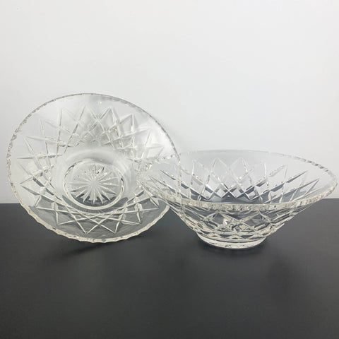 Grimwade Diamond Cut Bowls by Crown Crystal - Set of 2