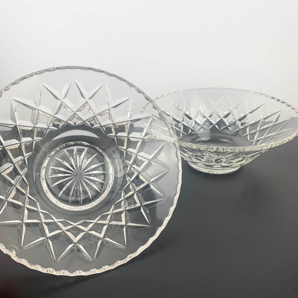 Grimwade Diamond Cut Bowls by Crown Crystal - Set of 2