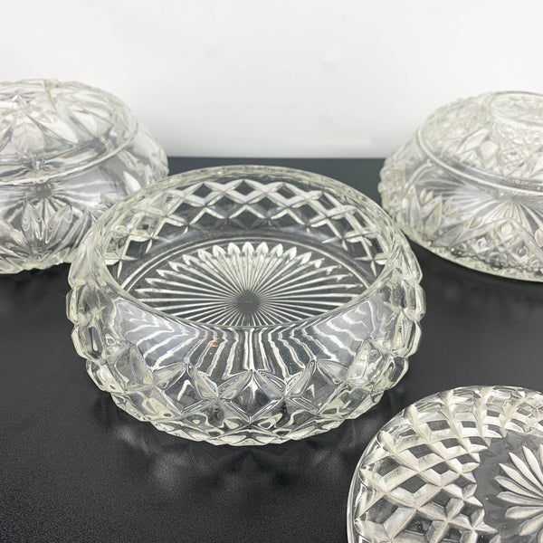 Art deco crystal dressing table powder boxes - Sold separately