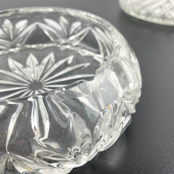 Art deco crystal dressing table powder boxes - Sold separately