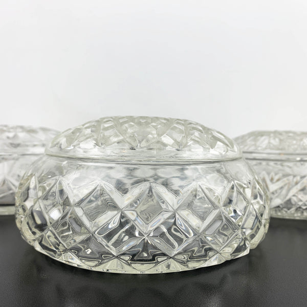 Art deco crystal dressing table powder boxes - Sold separately