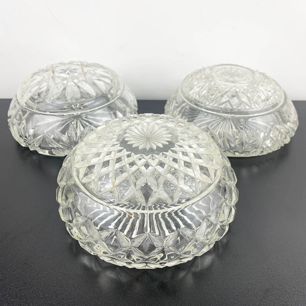 Art deco crystal dressing table powder boxes - Sold separately