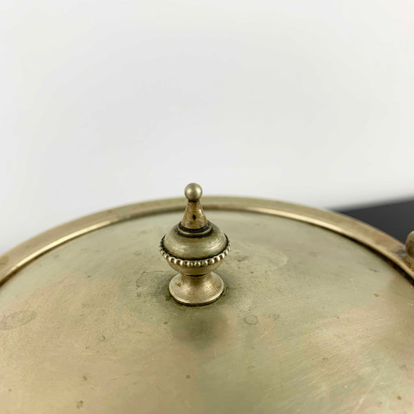 Antique crystal biscuit barrel with EPNS lid and wave handle