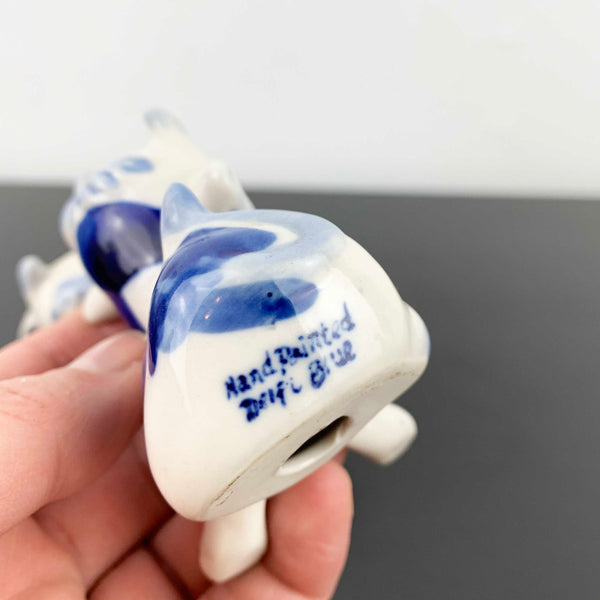 Delft Blue miniature cow figurines - Set of 2