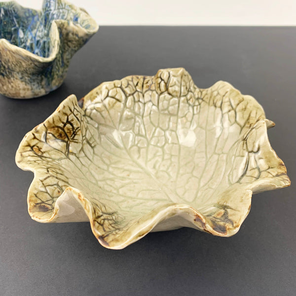 Dellorden Pottery small brown leaf bowl