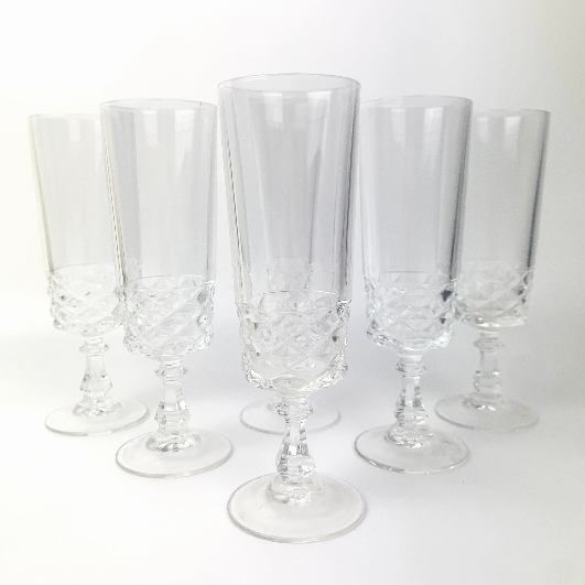 Cristal D'Arques 'Diamond' champagne flutes set of 6