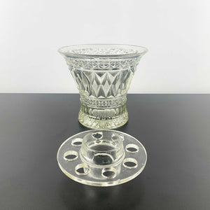 Art deco rose bowl and decorative vase by Crown Crystal