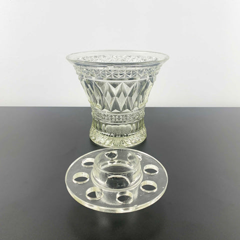 Art deco rose bowl and decorative vase by Crown Crystal