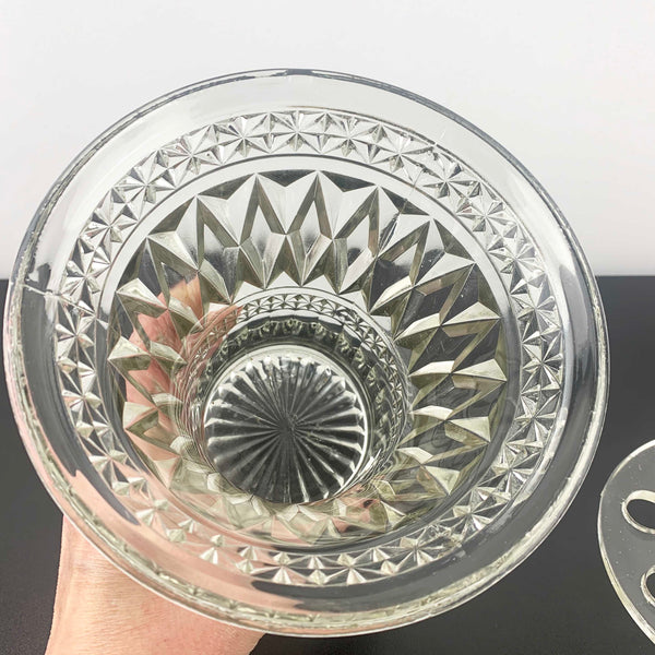 Art deco rose bowl and decorative vase by Crown Crystal