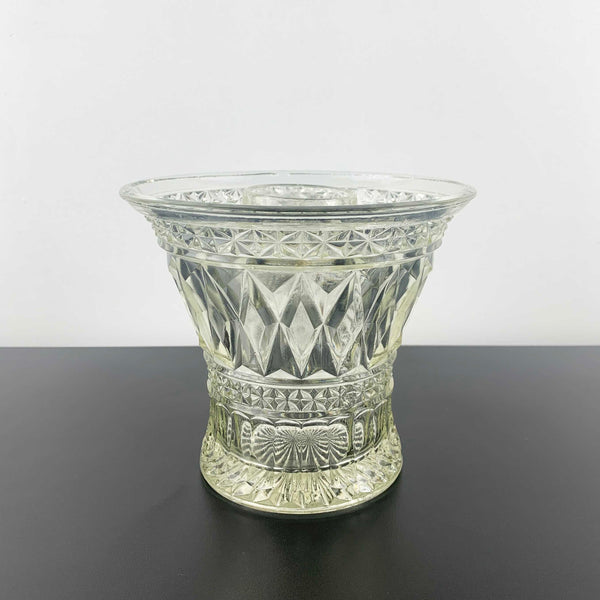Art deco rose bowl and decorative vase by Crown Crystal