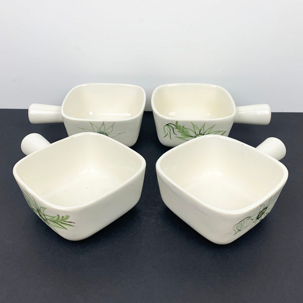 Rare Diana Pottery 'Flannel Flower' ramekin - Set of 4