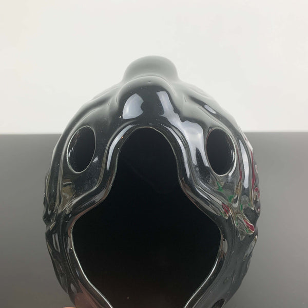 Rare Diana Pottery art deco fish vase in black