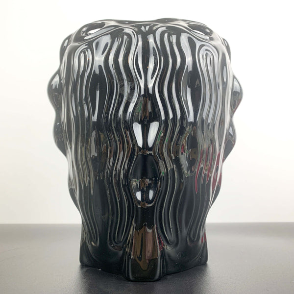 Rare Diana Pottery art deco fish vase in black