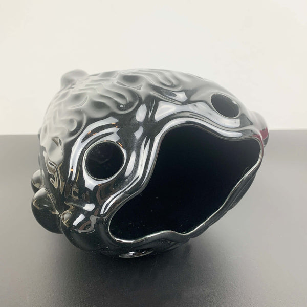 Rare Diana Pottery art deco fish vase in black