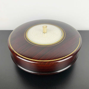 Retro lacquerware sectioned and lidded snack dish