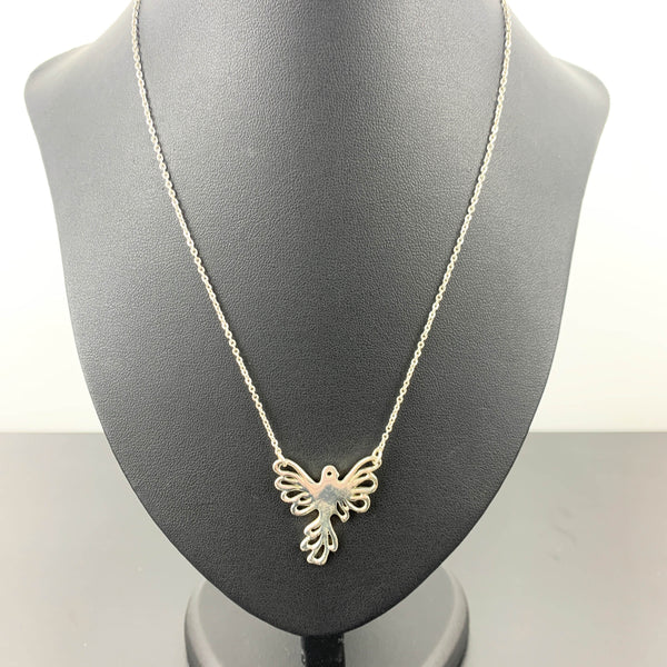 Vintage dove bird pendant necklaces - Set of 2