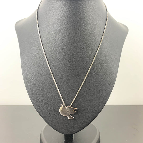 Vintage dove bird pendant necklaces - Set of 2
