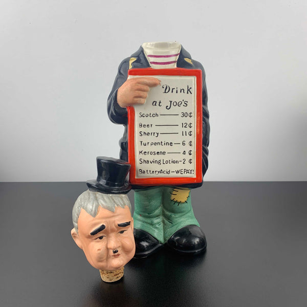 Vintage Ceramic Drink at Joe's Sandwich Man Decanter