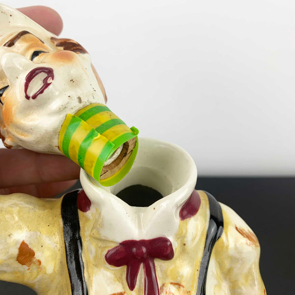 Mid Century Ceramic Drunk Man Decanter