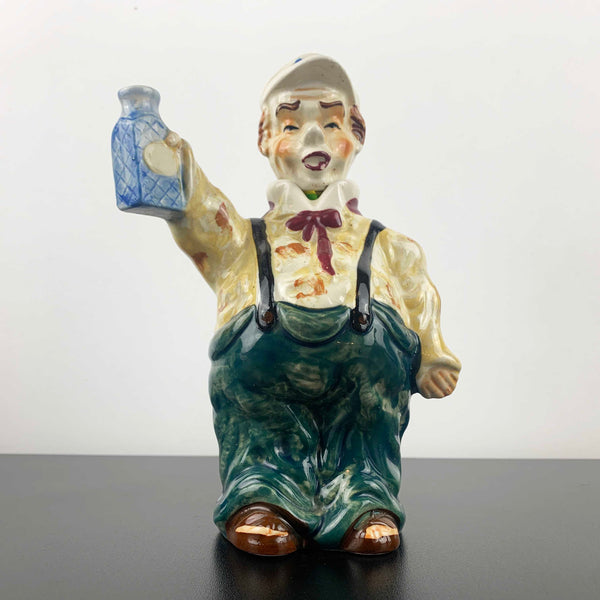 Mid Century Ceramic Drunk Man Decanter