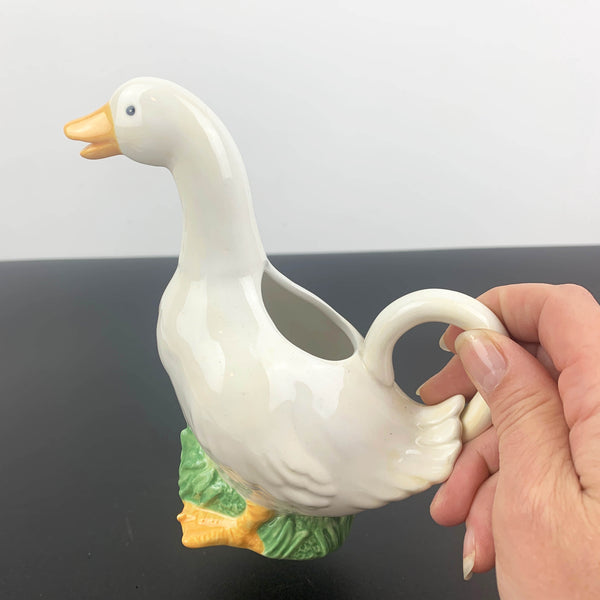 Ceramic duck figural milk jug