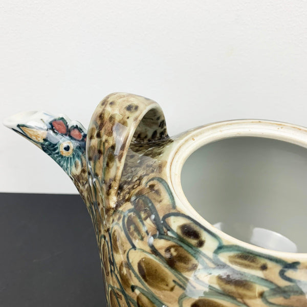 Rare Dennis Dwyer hand painted rooster tea pot