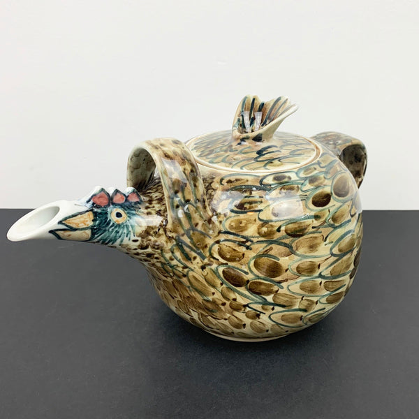 Rare Dennis Dwyer hand painted rooster tea pot