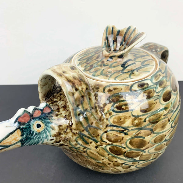 Rare Dennis Dwyer hand painted rooster tea pot