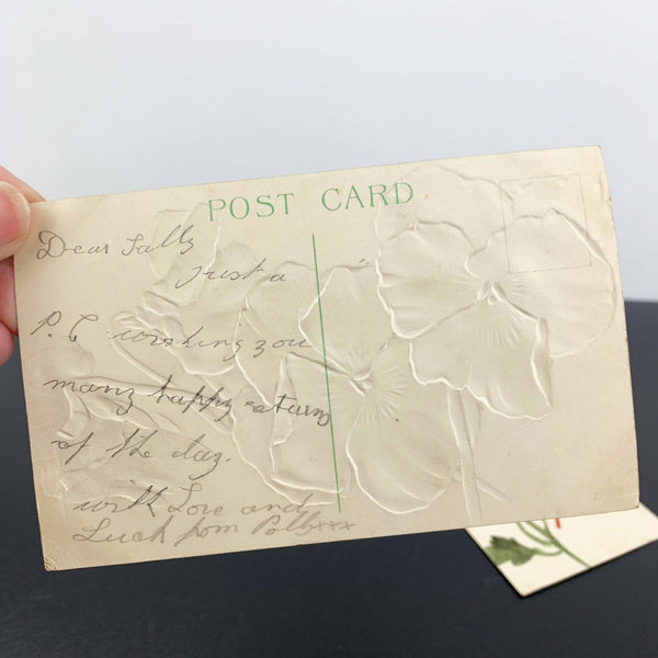 Early 1900's embossed floral postcards - Set of 3